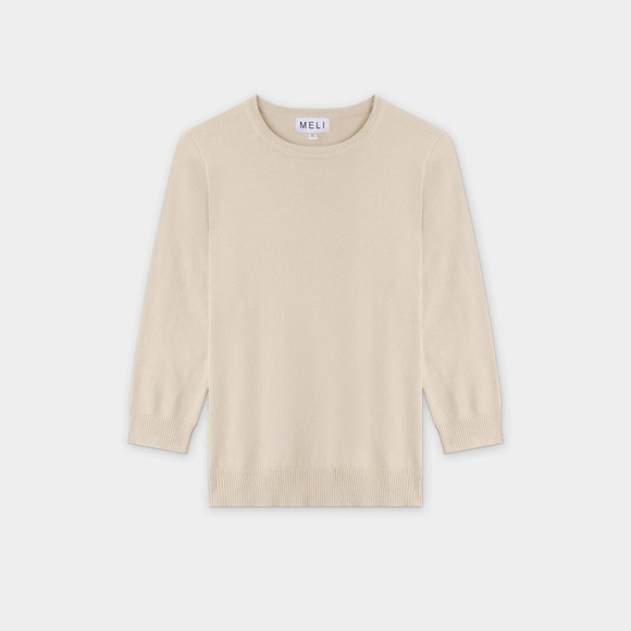 Fame on Central Meli Basic Crew Sweater in Ivory size M - Picture 1 of 15